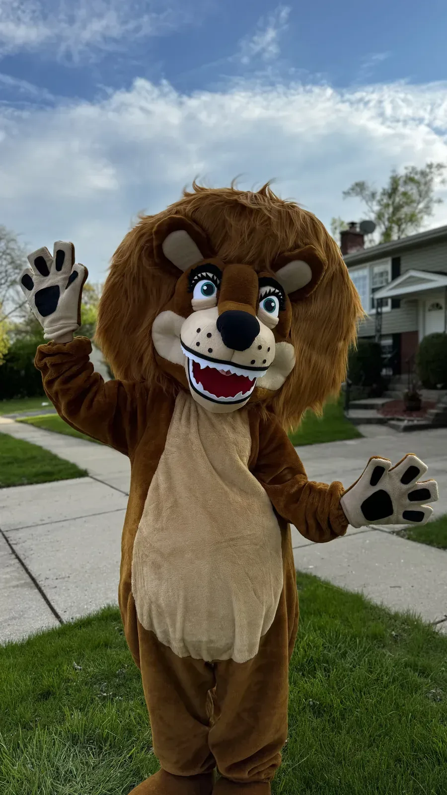 Lion at a kids party