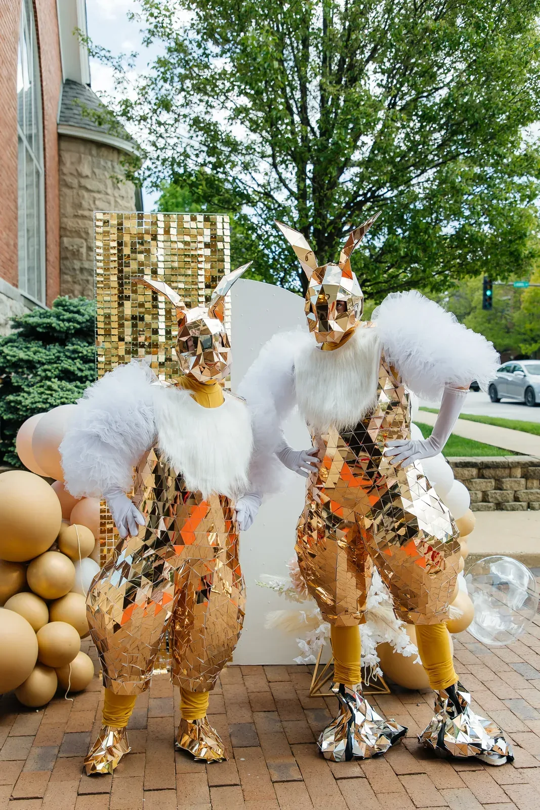 Mirror Rabbit at a kids party