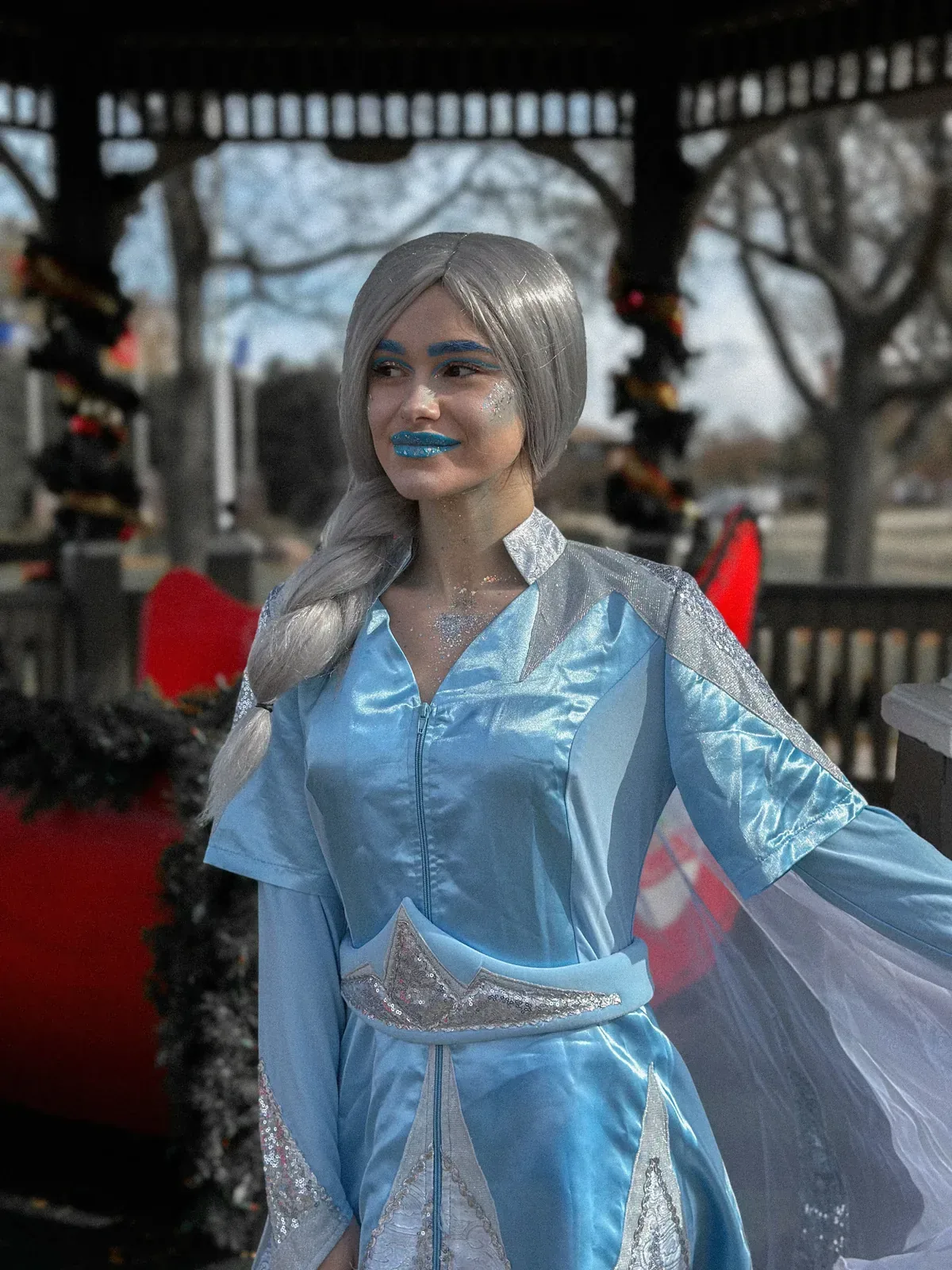 Princess Elsa in a gazebo
