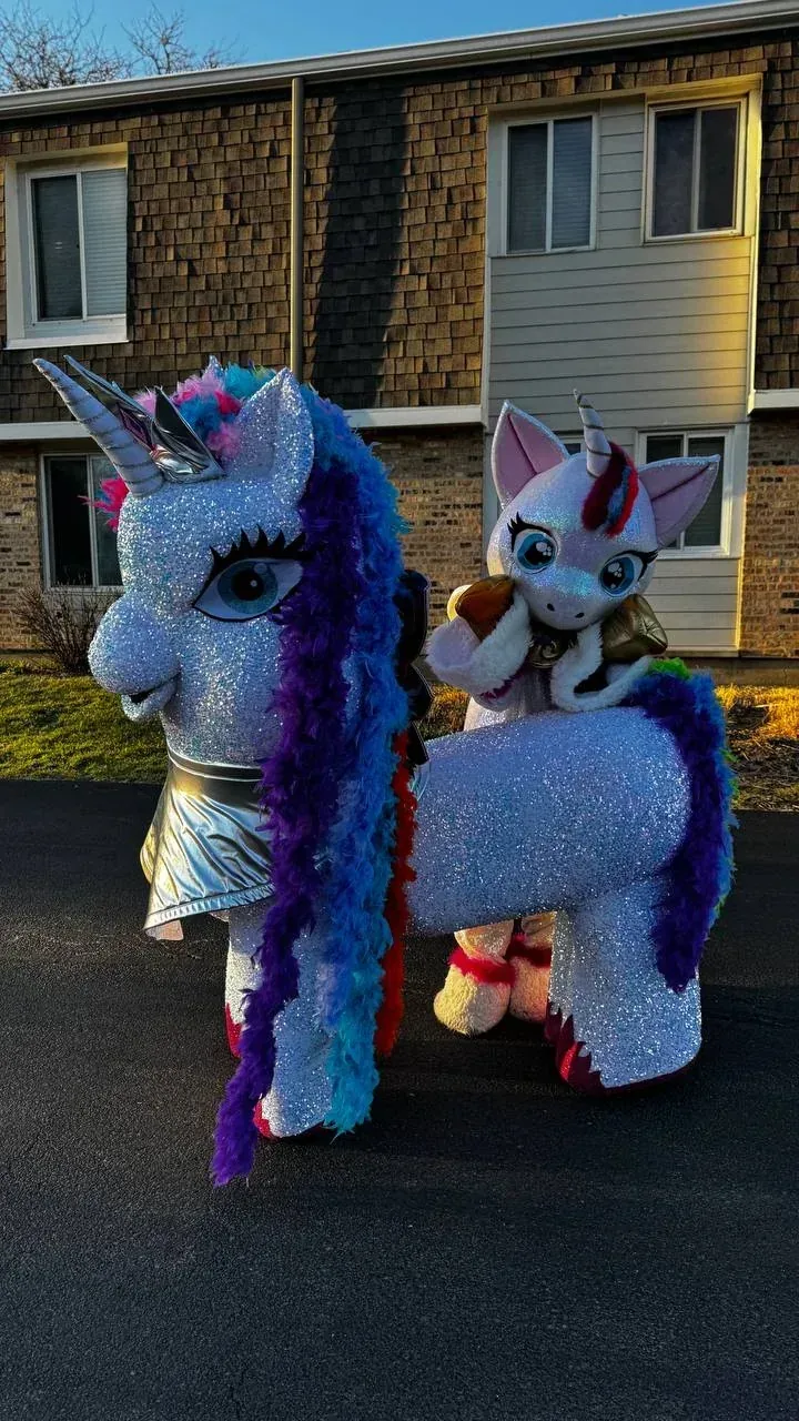 Unicorn at a kids party