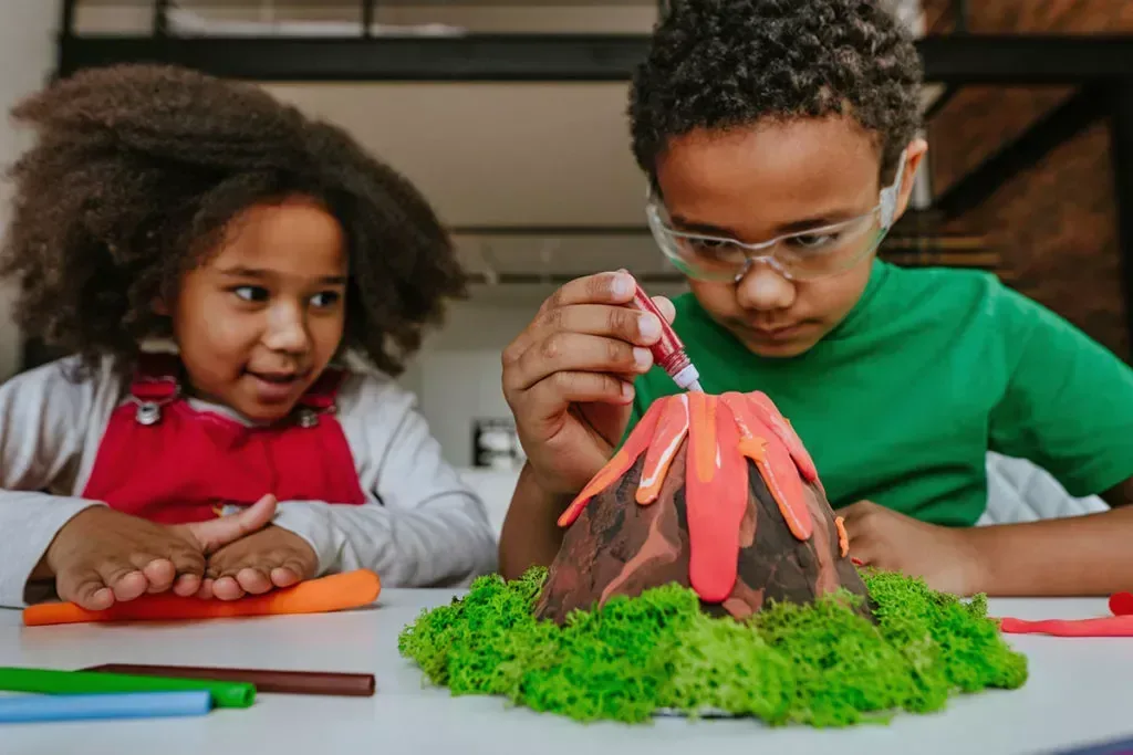 Kids doing creative science experiments